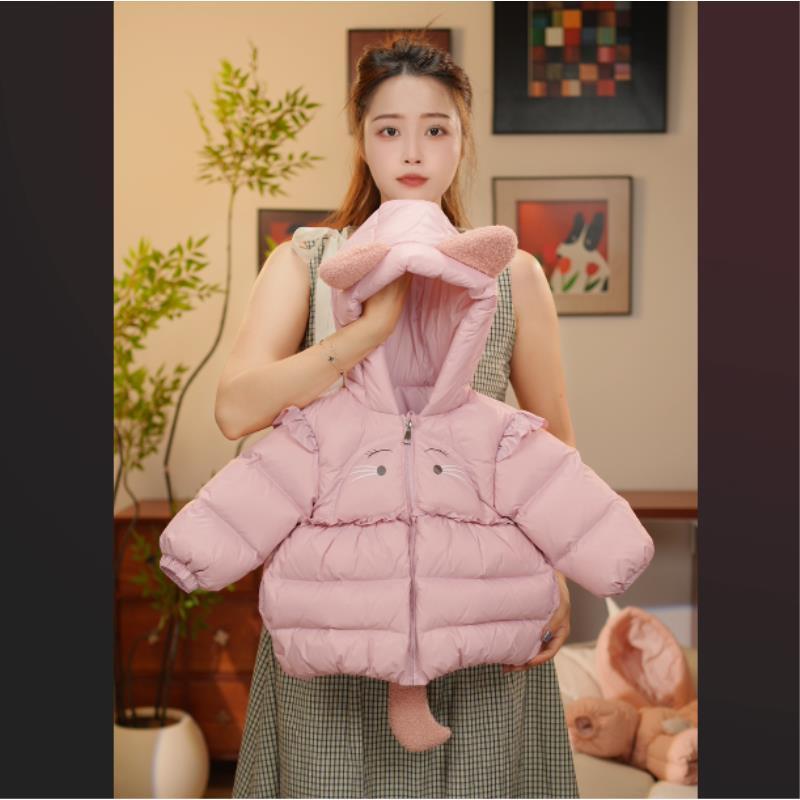 【YN童品】白鸭绒羽绒服女宝可爱小童新款时尚保暖洋气连帽加厚冬季