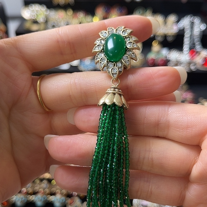 琉璃纯铜合金好看的耳饰