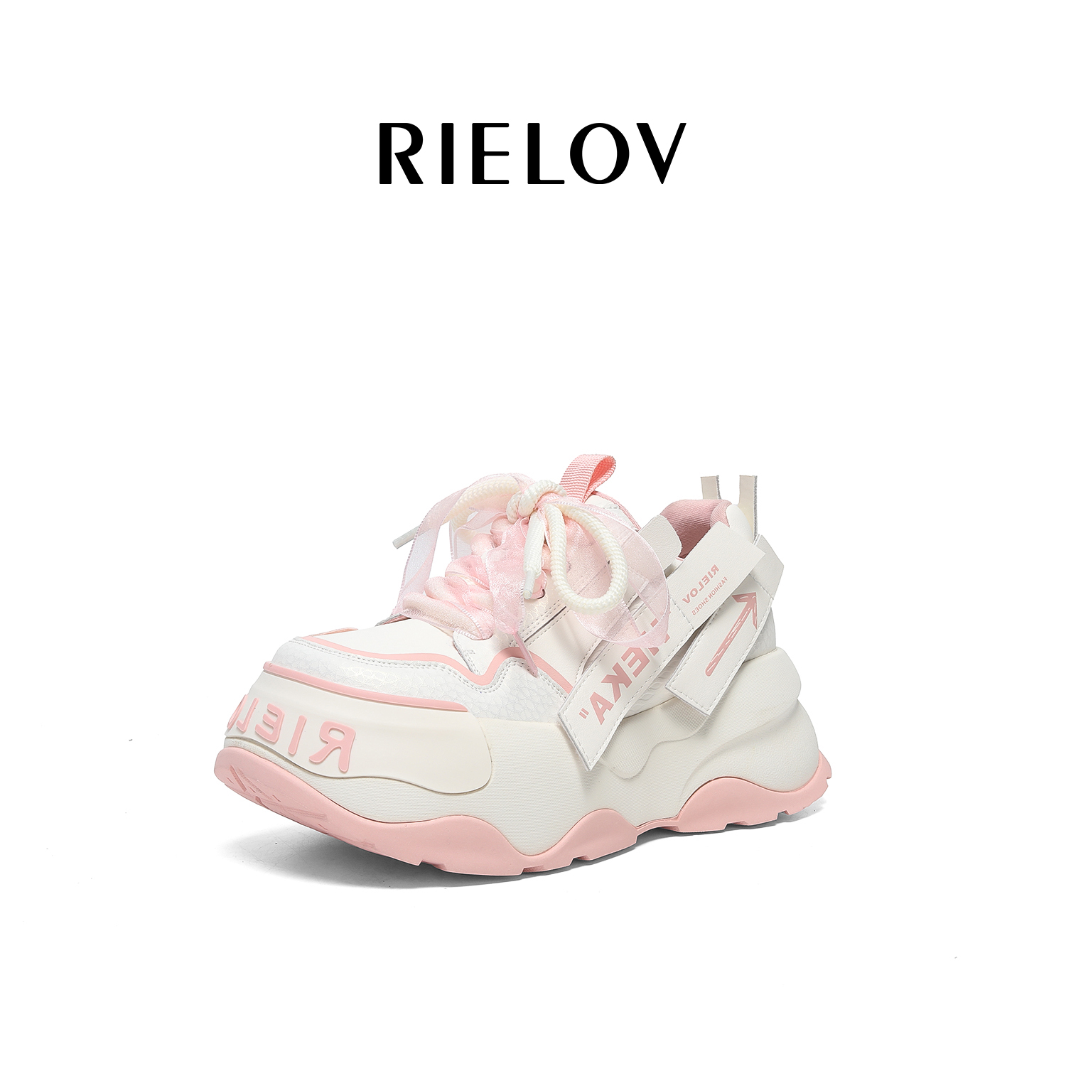 【婷婷 粉韵】RIELOV增高7.5cm时尚潮流百搭女士休闲鞋 285