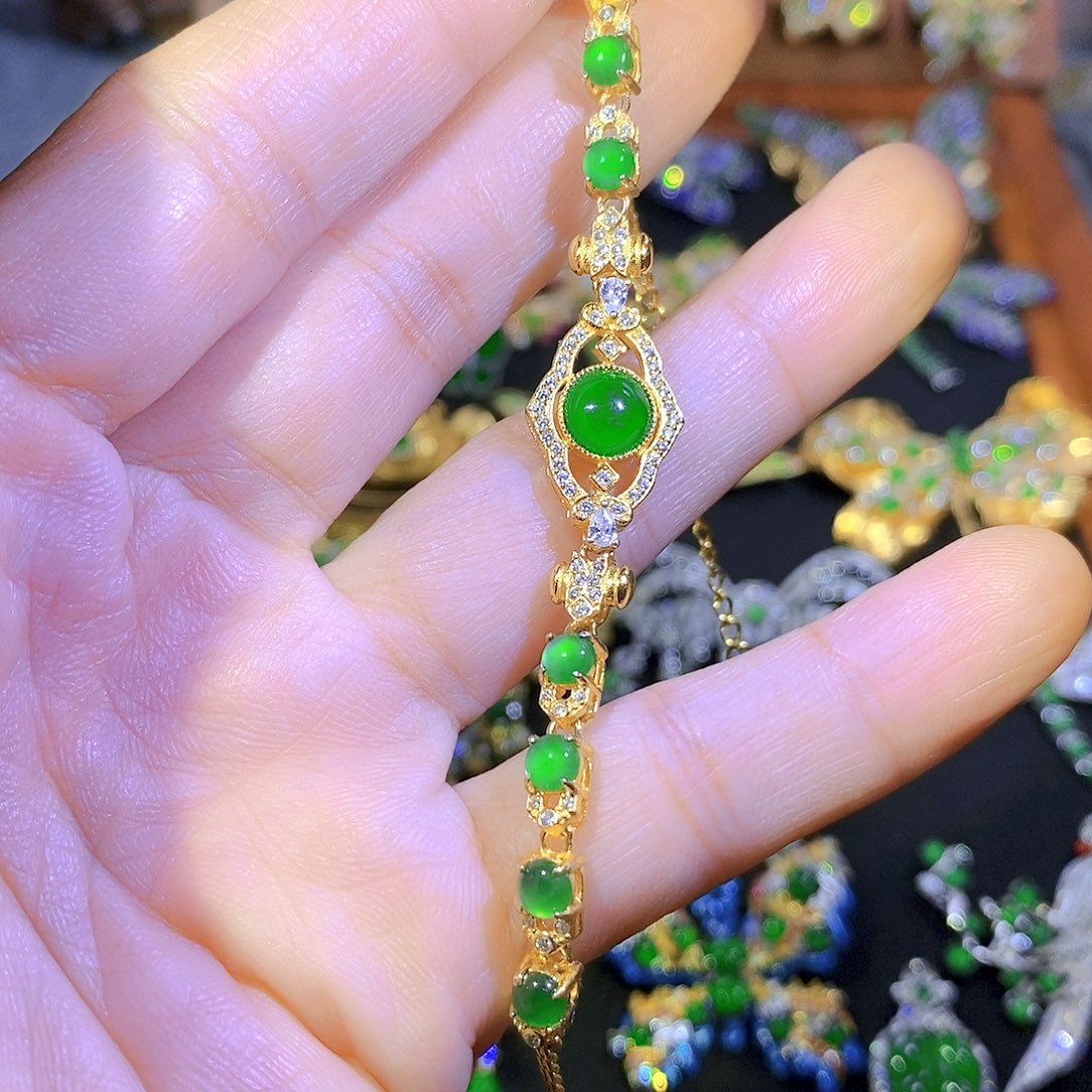 吊坠(不含链)银S925镶嵌翡翠