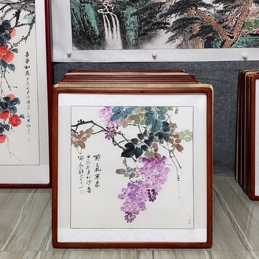【闪购商品】国画书画作品带框65×65厘米
