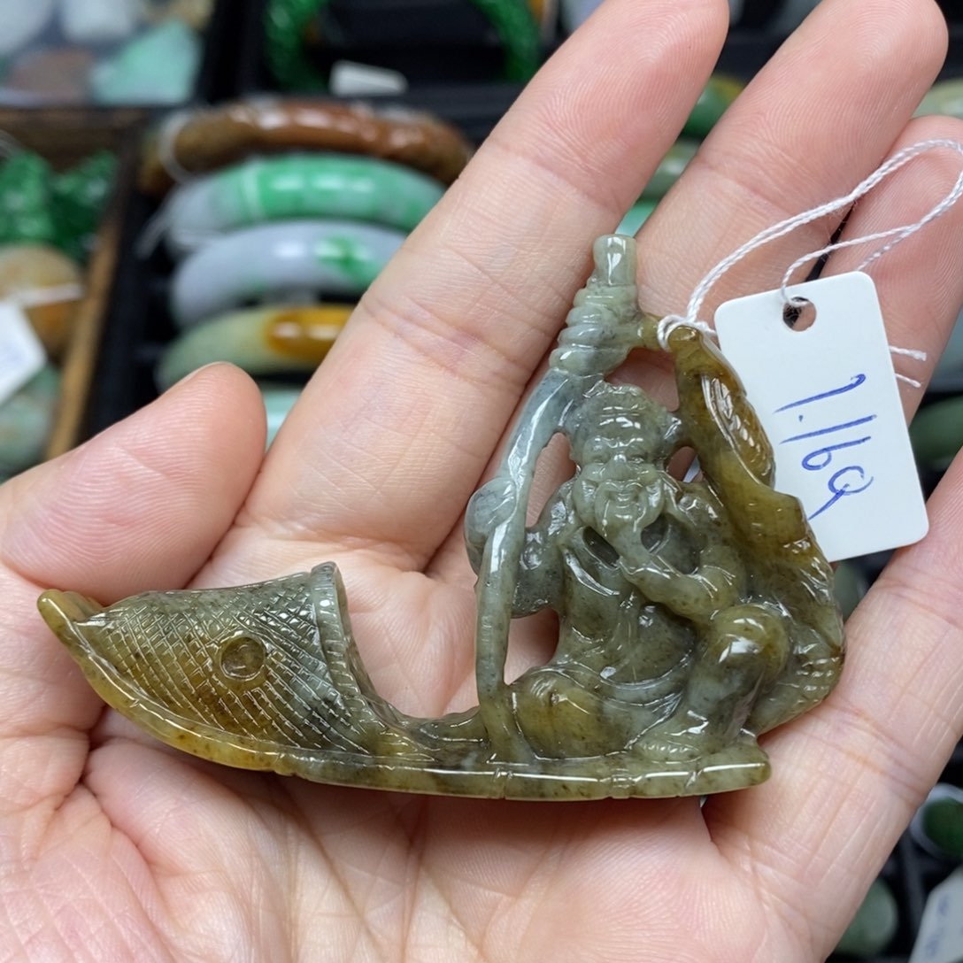 翡翠项链未镶嵌姜太公钓鱼7号