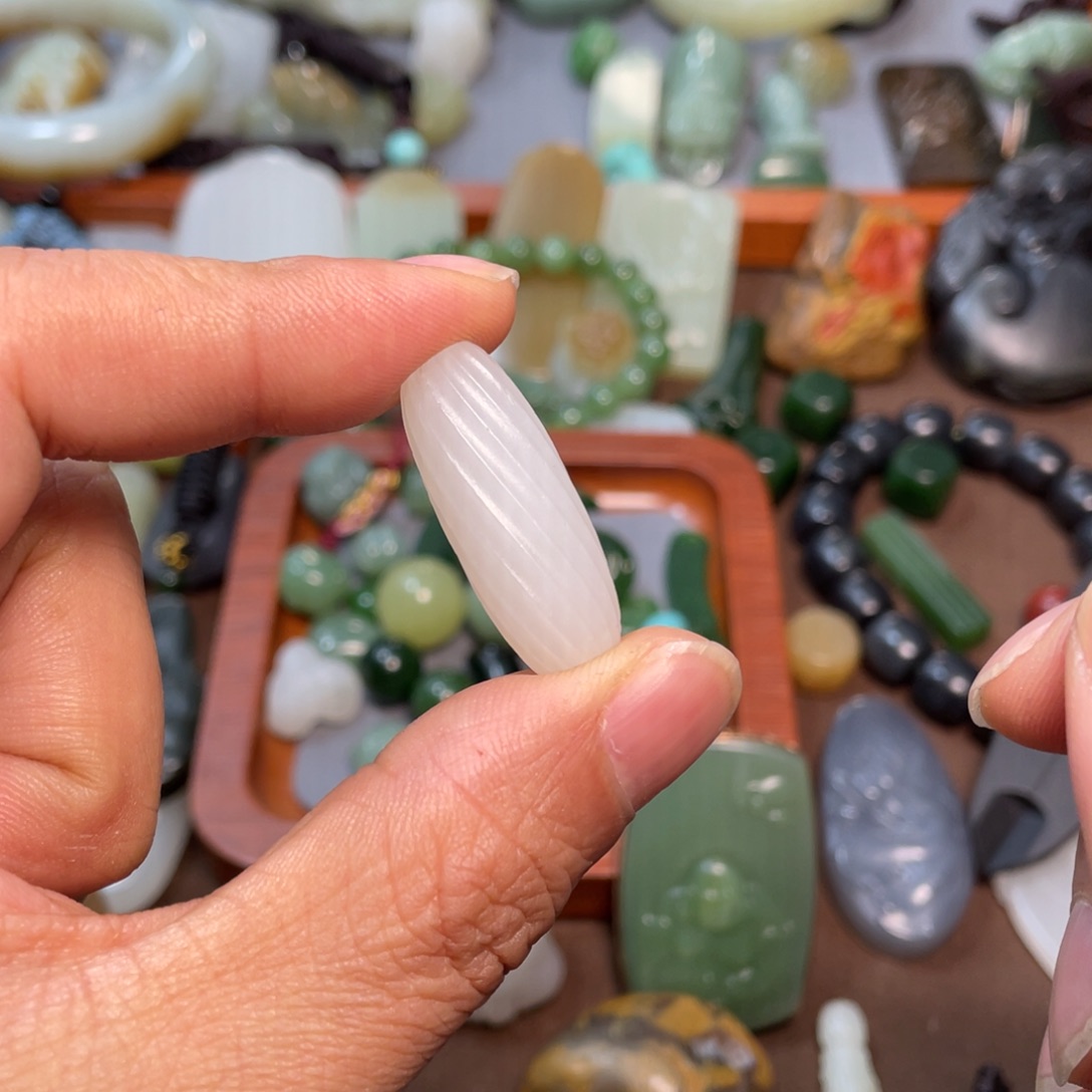 和田玉颈饰银S925镶嵌