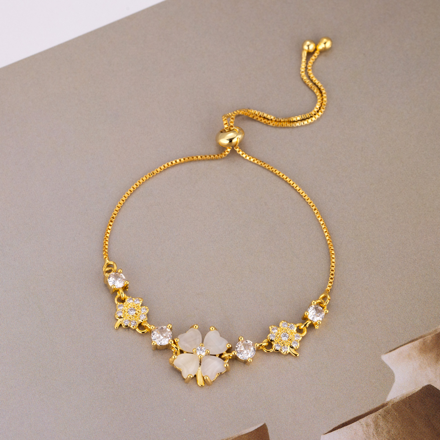 手链 幸运四叶草手链女百搭设计送闺蜜送女友礼物