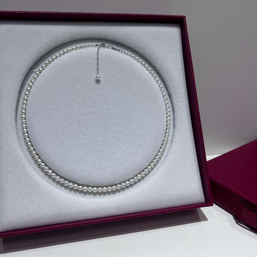 淡水无核珍珠项链3-4mm百搭强光经典babe款