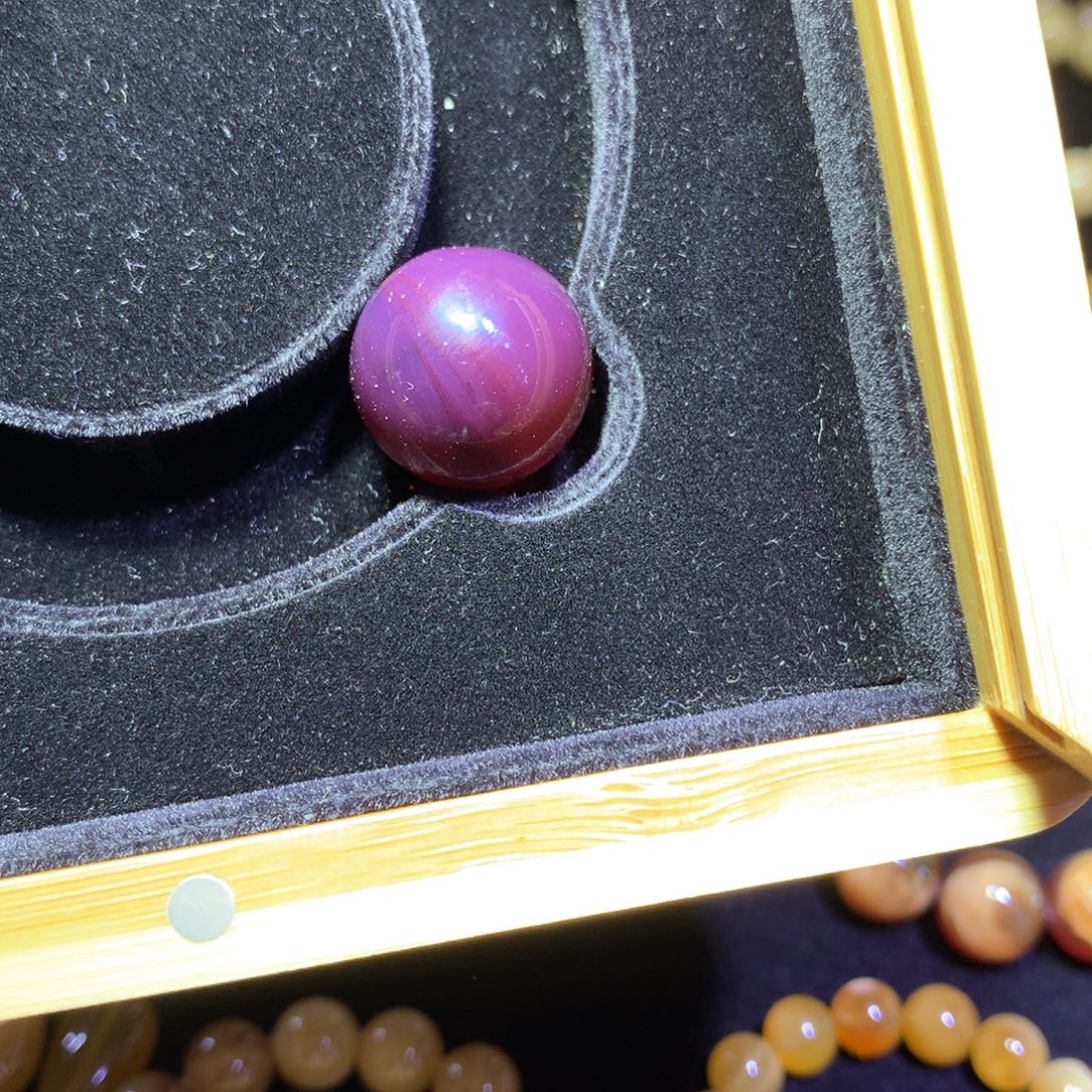 琥珀未镶嵌裸石紫蜜19+