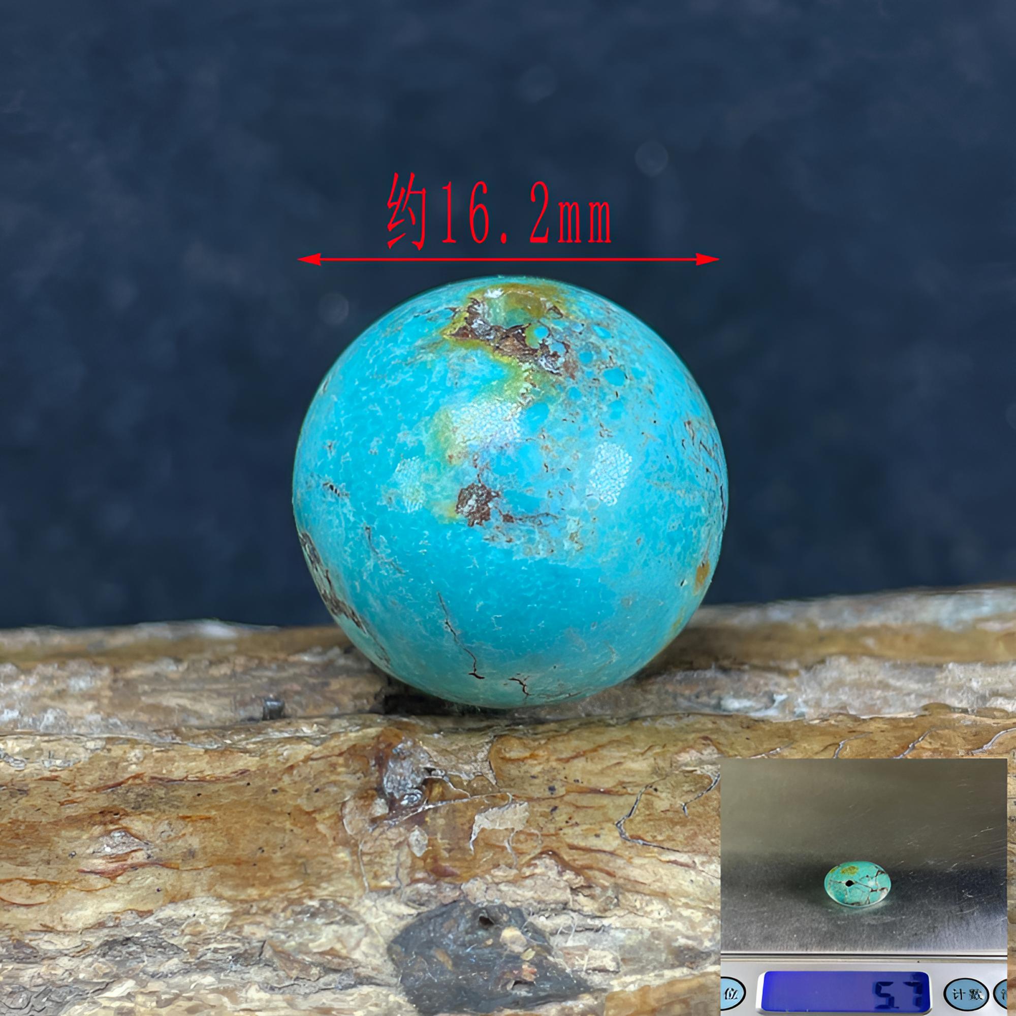 保真正品天然原矿绿松石水草纹三彩正圆珠子珠珠圆珠单珠配珠隔珠