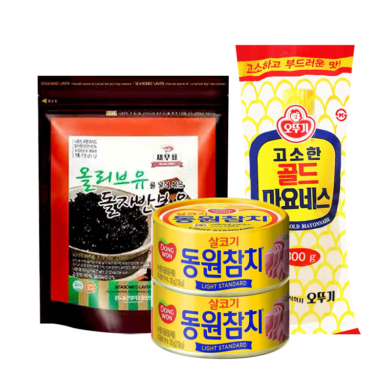 【组合】韩国进口金枪鱼100g2盒沙拉酱300G1个海苔碎60g1袋