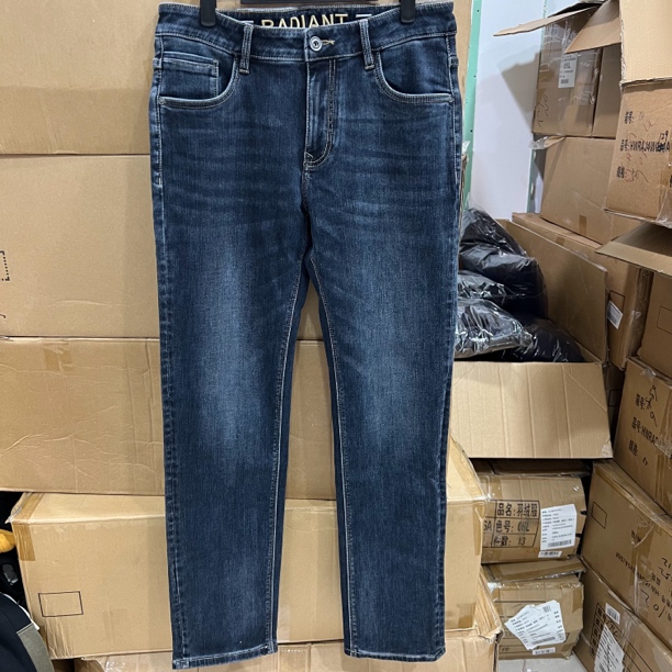 8929撤柜H剪标春秋百搭休闲裤男士弹力水洗云朵牛仔裤蓝色