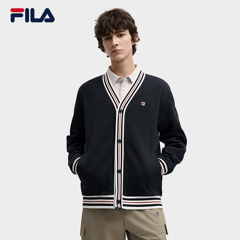 Fila/斐乐男款2025年秋季新款时尚休闲针织长袖外套F11M548505F
