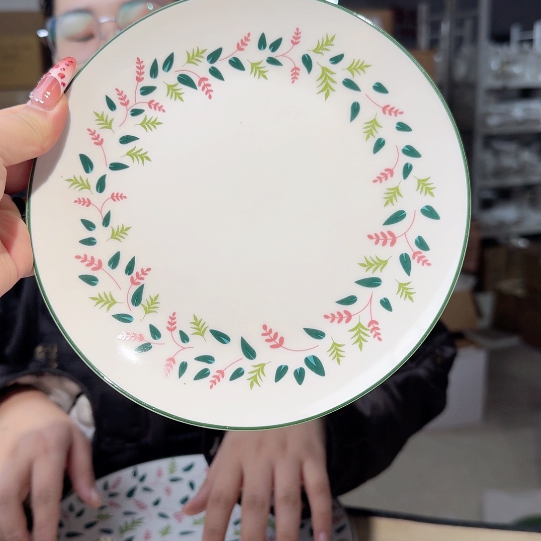 瓷骨瓷7.5英寸平盘19cm一2个外贸骨瓷微瑕