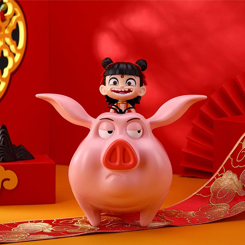 现货 正版哪吒2 魔童闹海 哪吒骑猪爆米花桶太乙真人的猪手办潮玩