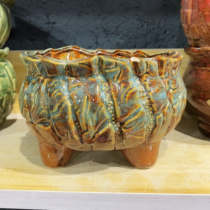 颜***。瓷片花盆多肉植物花盆