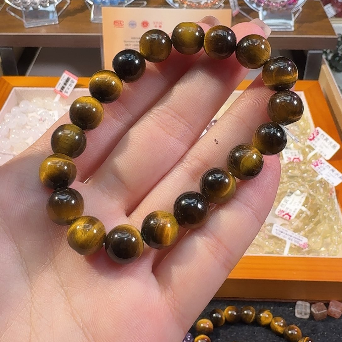 水晶手串未镶嵌金虎眼10+