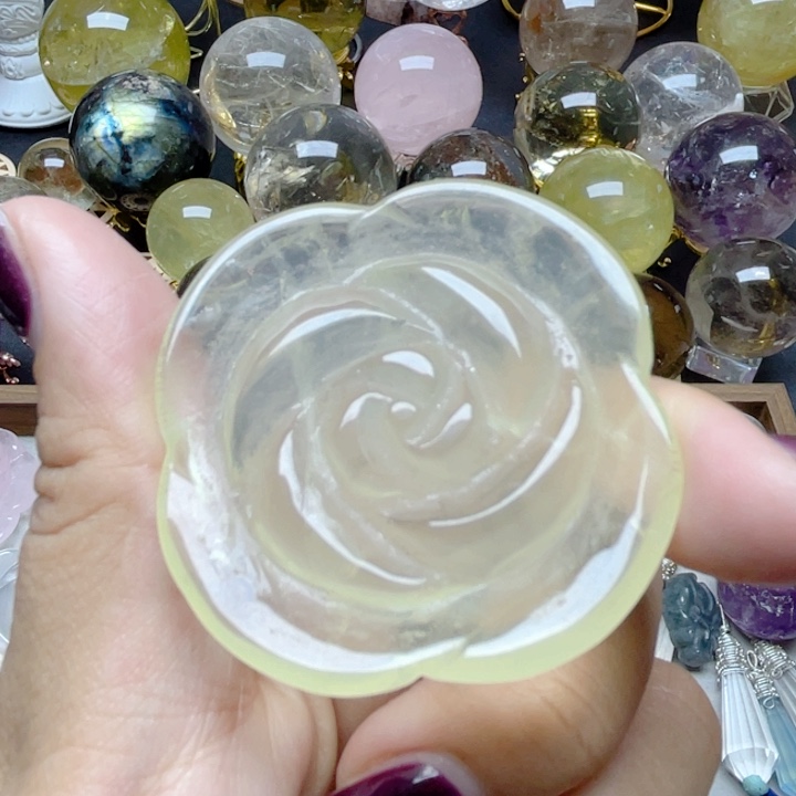 未镶嵌珠宝半成品水晶黄水晶玫瑰花