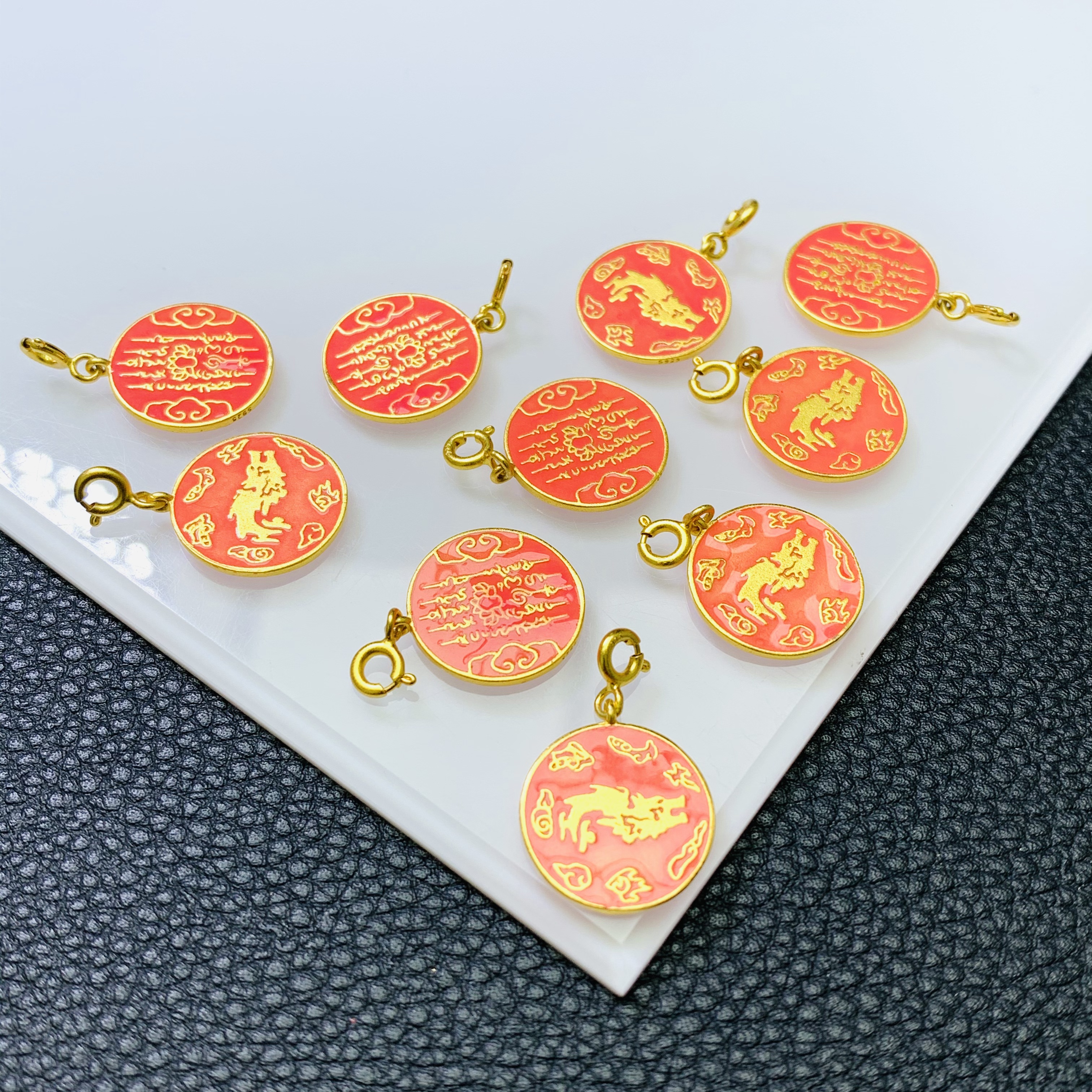 吊坠925银珐琅 「戴琴珠宝」FR2125-银粉色珐琅吊坠