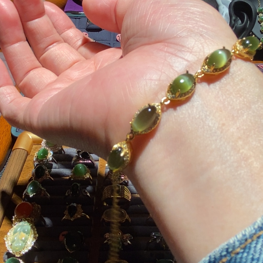 小***北和田玉银S925镶嵌手链