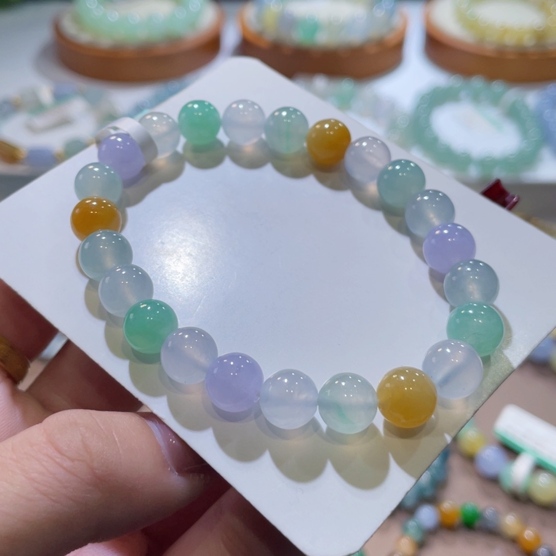 未镶嵌翡翠手链马卡龙卡8