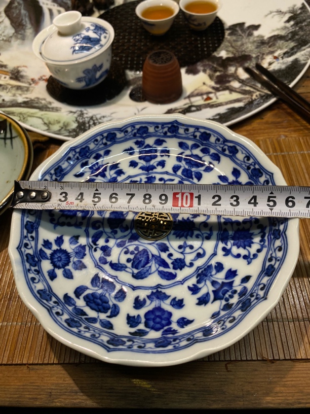 创意手改·青花缠枝莲排水壶承（16.5X4.5）