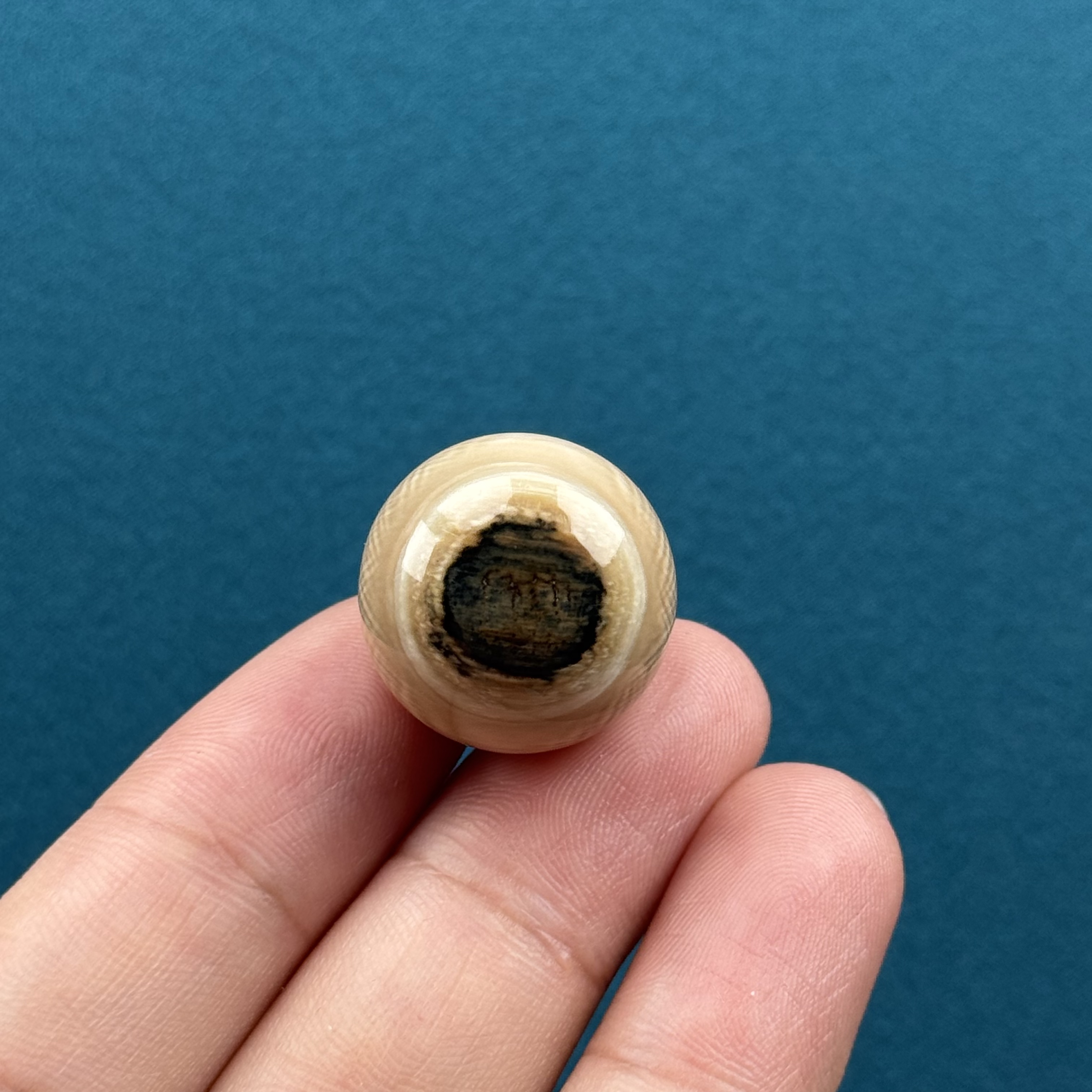 S99-61天然猛犸牙黄金瞳圆珠20mm一物一图支持鉴定