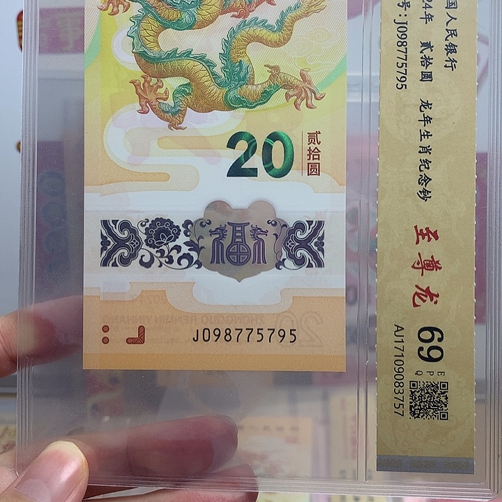 石***惊塑料贺岁龙钞一枚5795