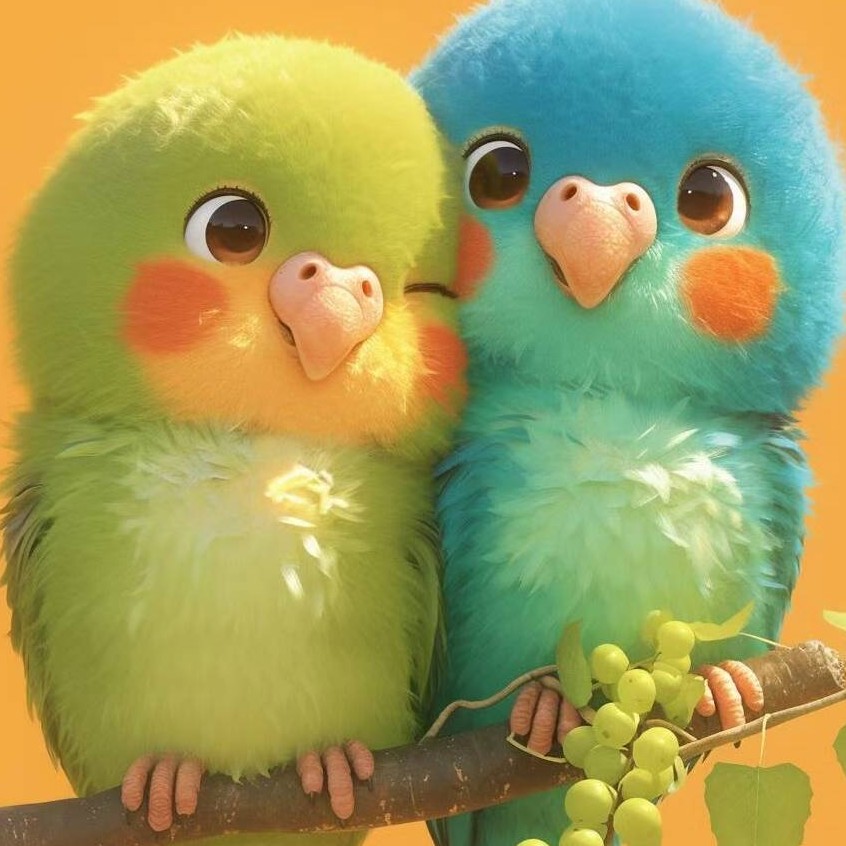 马卡龙色系金彩大头观赏鸟可上手亲人适合家养