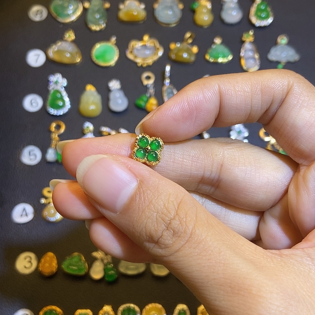 翡翠银S925镶嵌吊坠(不含链)