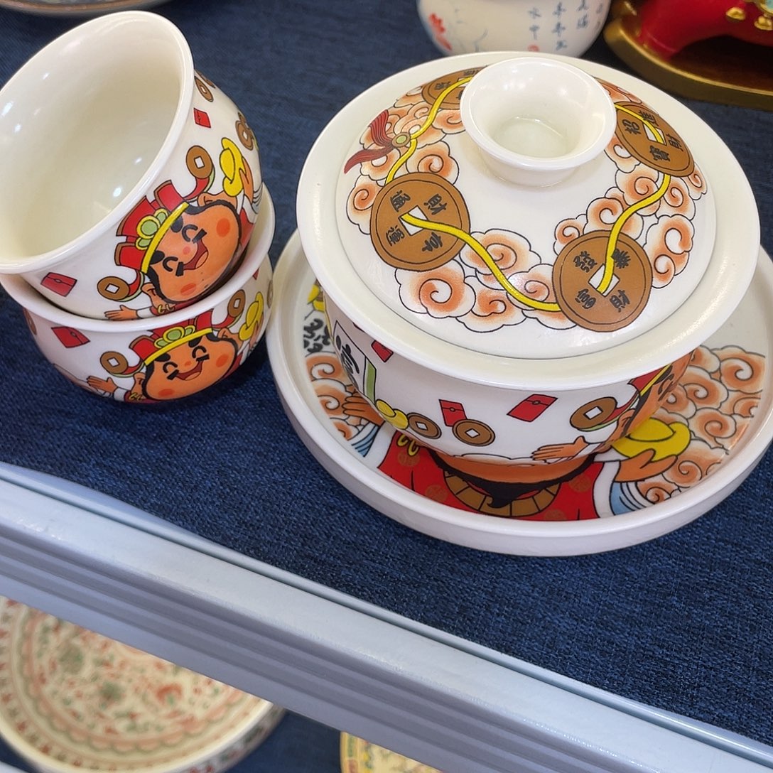 陶景德陶瓷盖碗茶具