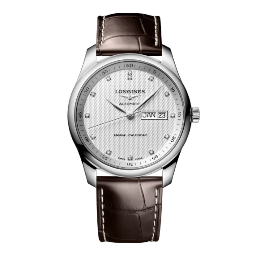 99新 Longines/浪琴 名匠910/40mm/双历白盘钻刻机械男表