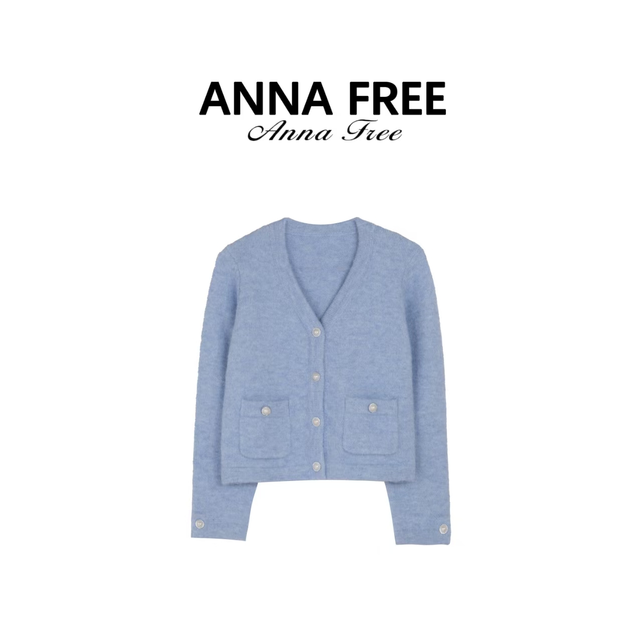 ANNA FREE 长袖女慵懒风毛针织衫气质针织衫时尚短款轻奢Z8468