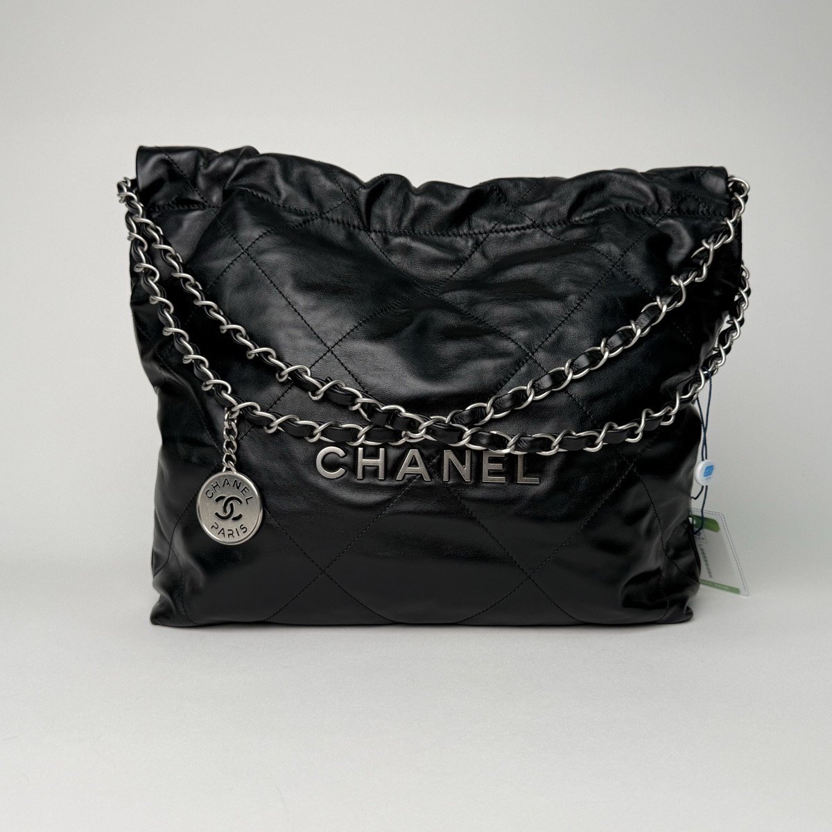 99新 Chanel/香奈儿 小花6枫22Bag 包 小号 黑色 芯片开 银扣 