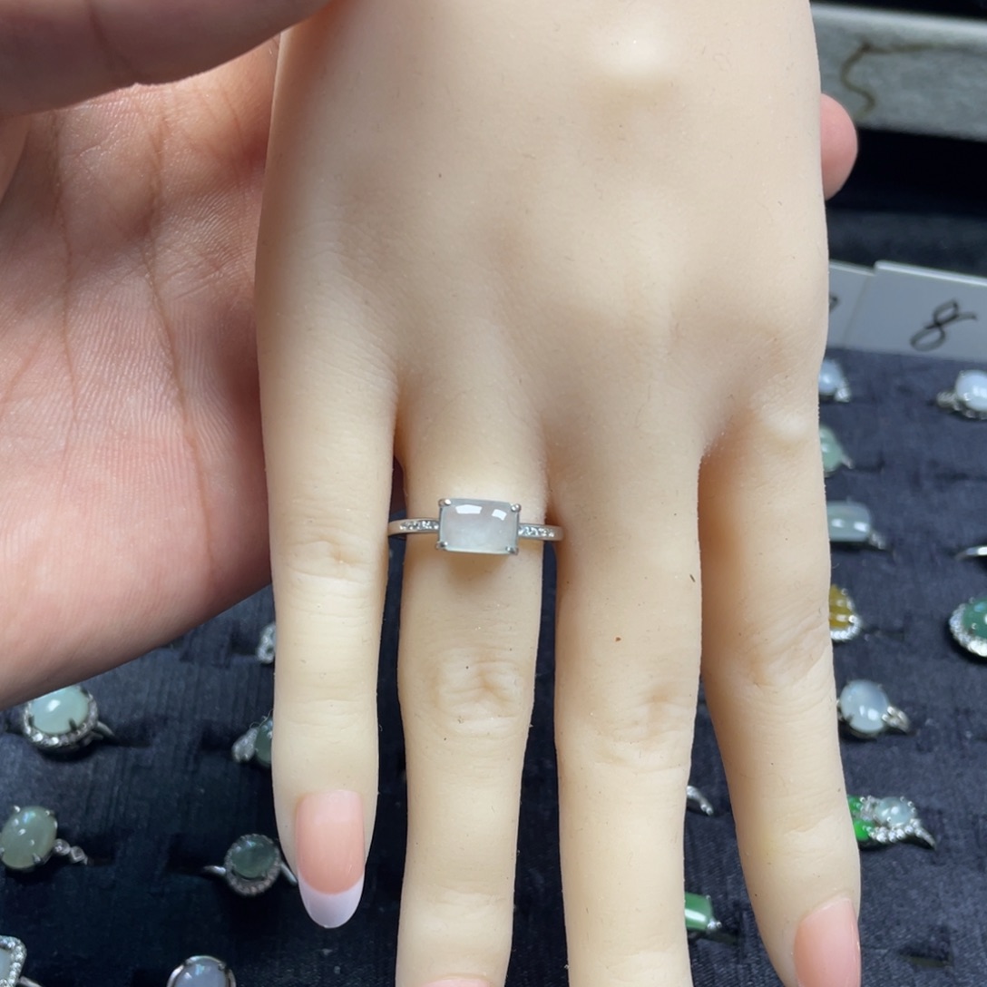 翡翠银S925镶嵌戒指