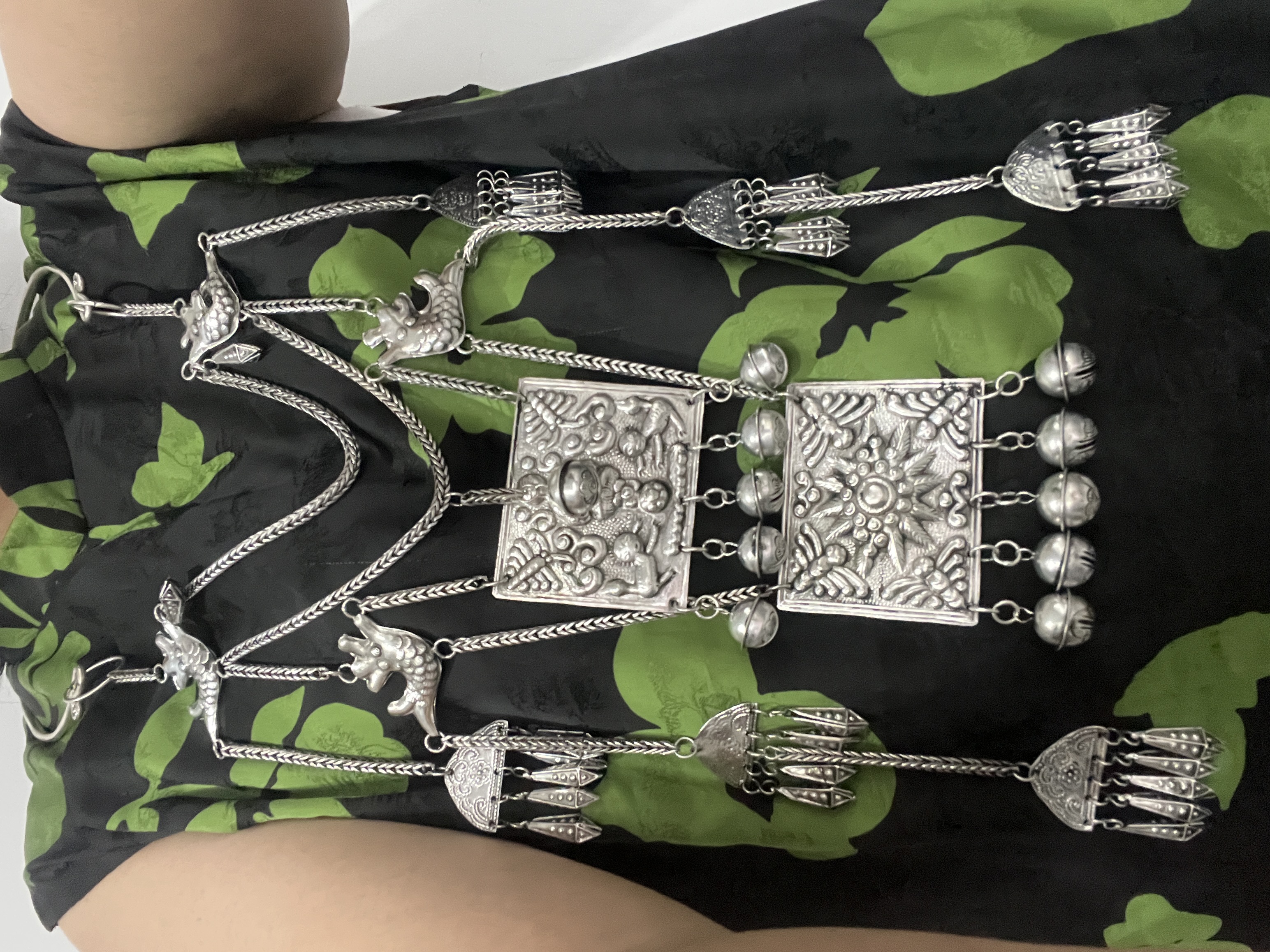 铜吊坠 民族风太阳公公照小孩项圈套装