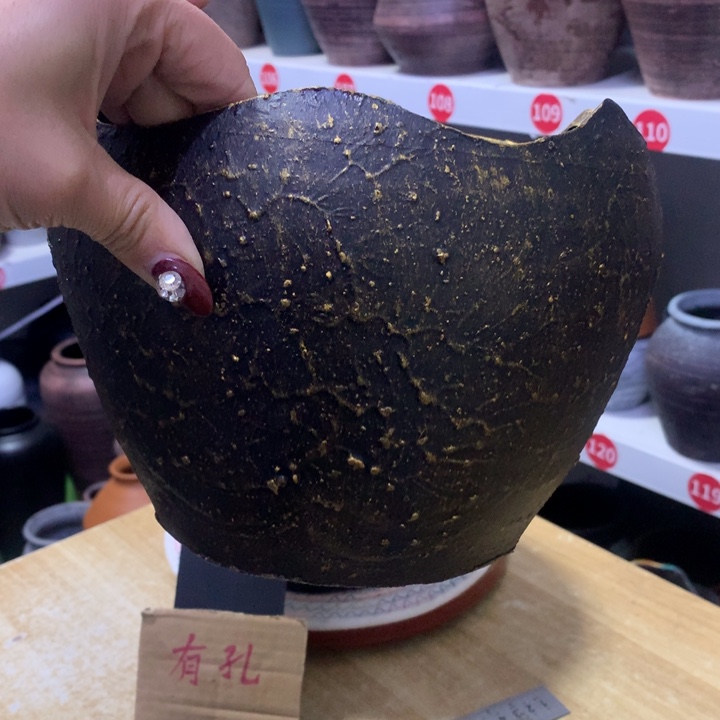 【闪购商品】红陶粗糙盆有孔高16口20