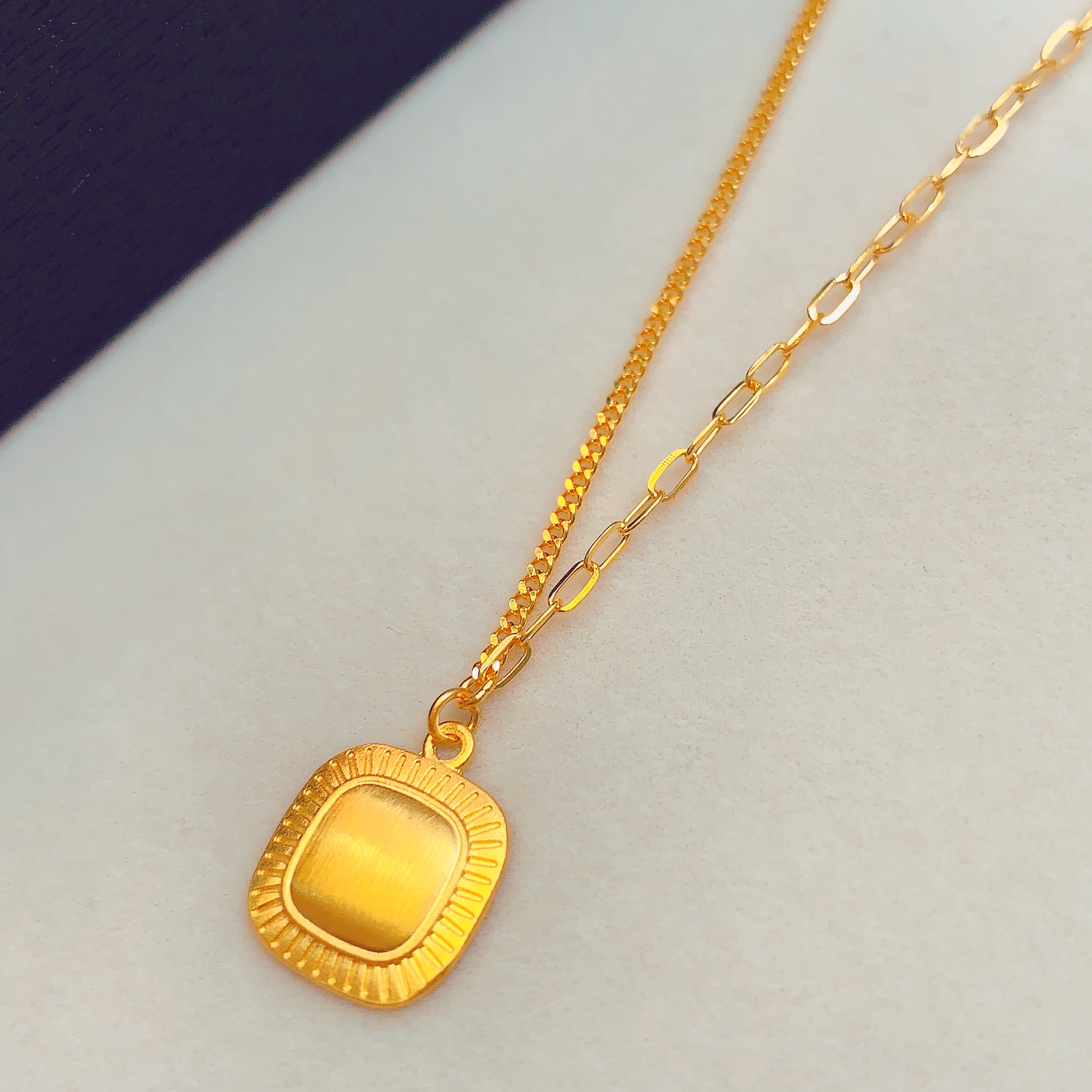 【水贝黄金】足 金999时尚流金岁月复古小面包项链C200