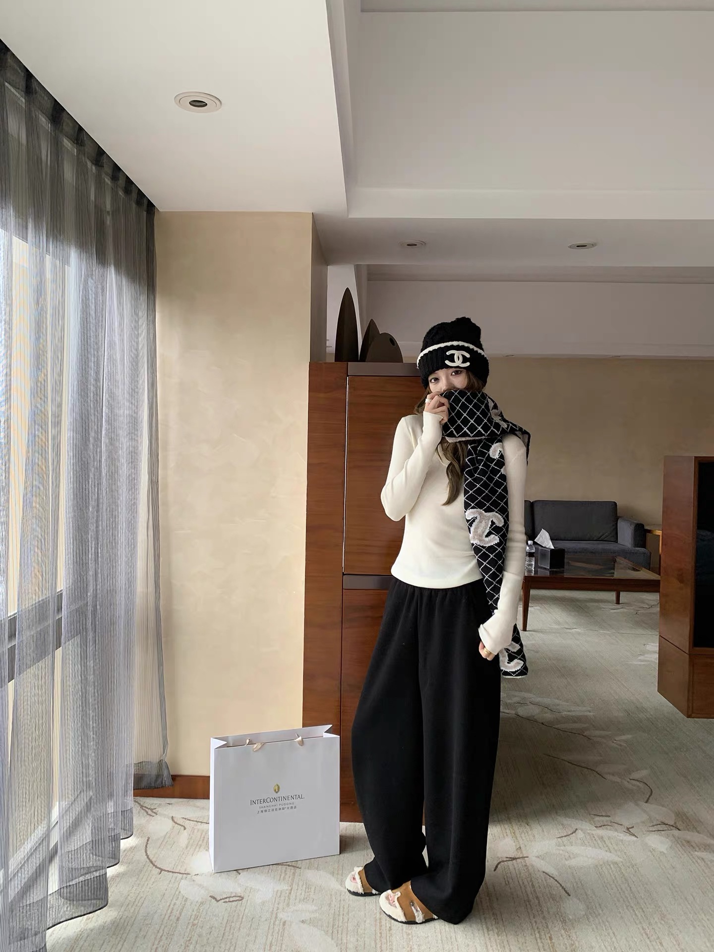 1122春季2026韩系简约通勤时尚抽绳设计感休闲百搭小众阔腿休闲裤