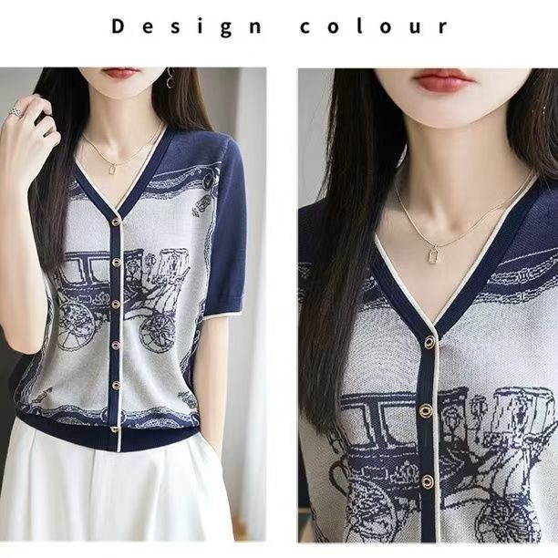 【霞姐大码推荐】瑶10-401---490夏季薄款百搭大码毛衣针织衫