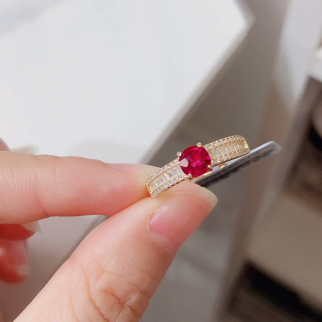 银S925镶嵌戒指碧玺