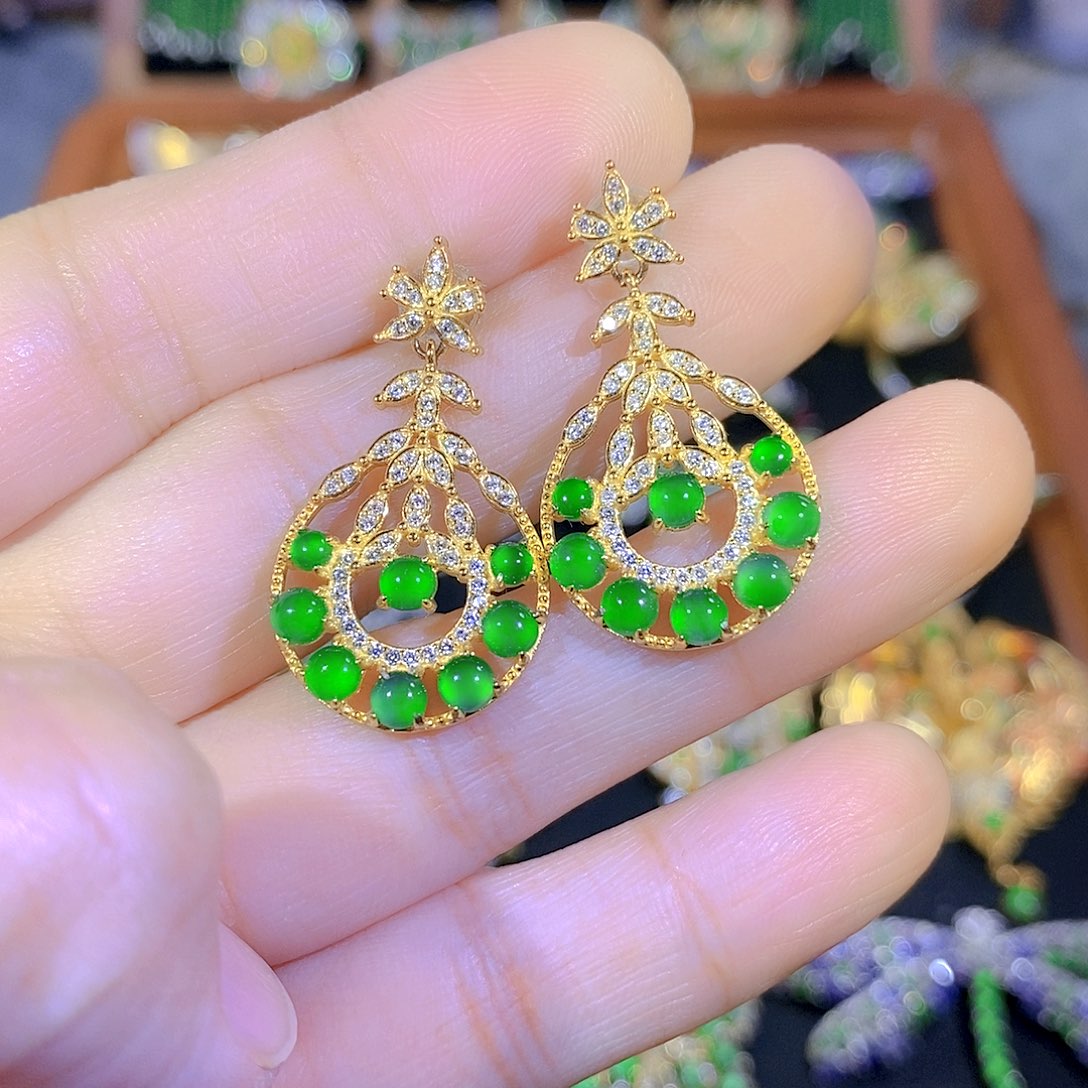 吊坠(不含链)银S925镶嵌翡翠