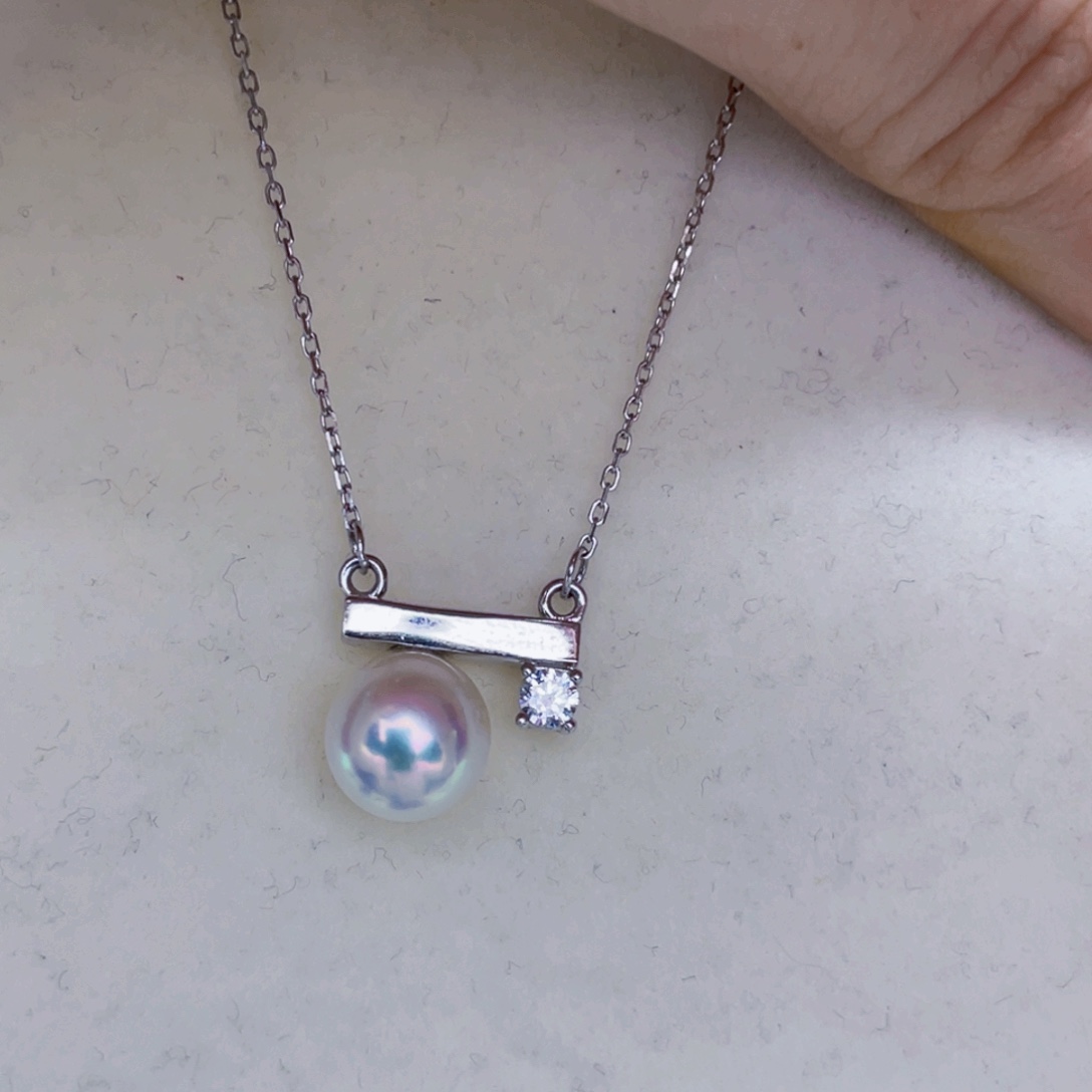 海水珍珠套链银S925镶嵌