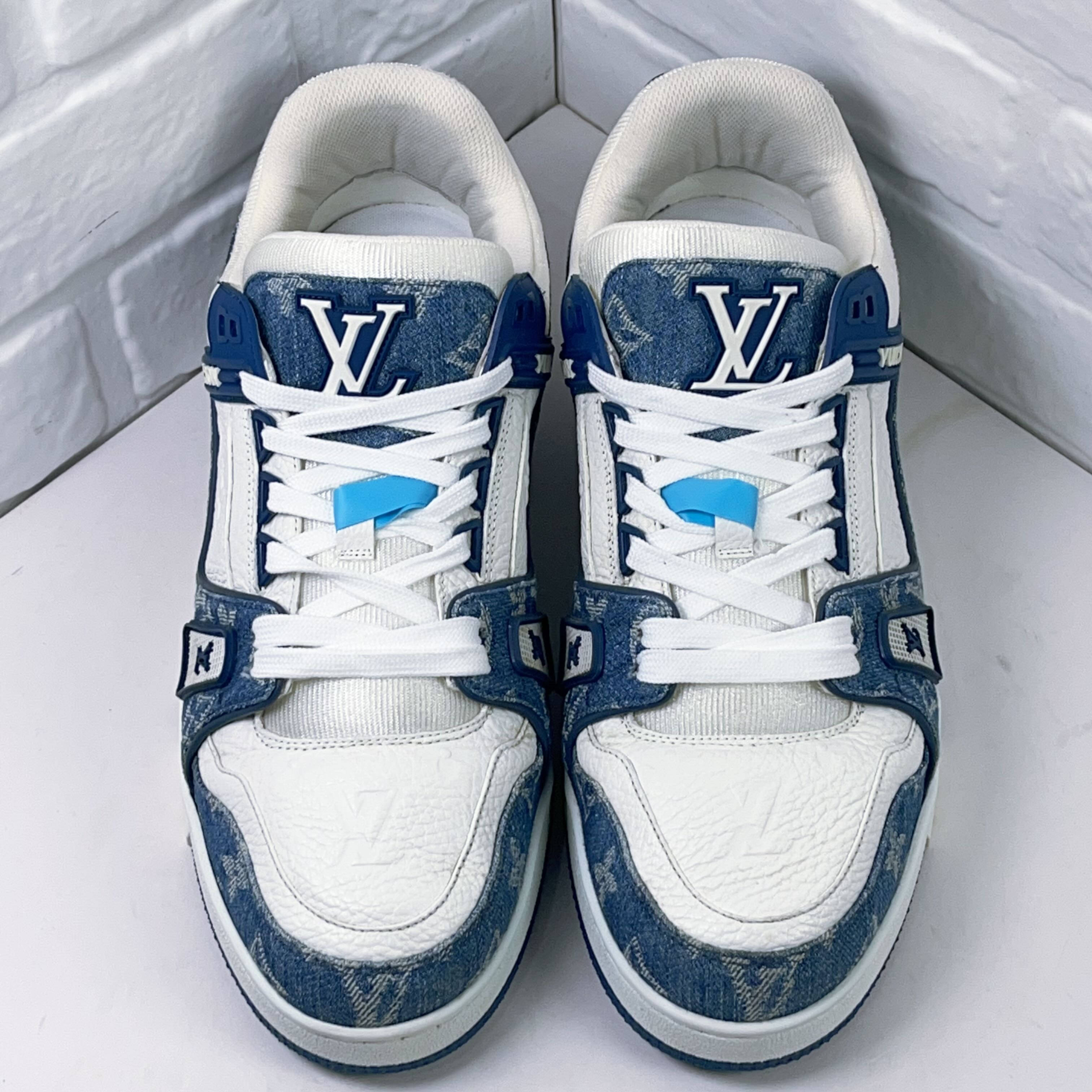 95新 LouisVuitton/路易威登  trainer 白蓝牛仔 欧码7码 41码