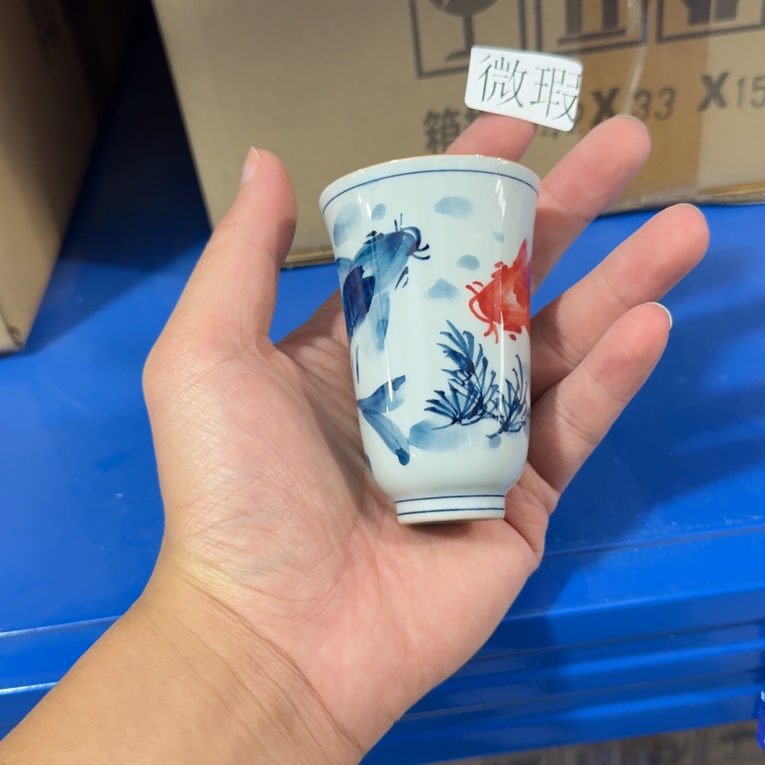 釉下手绘茶具微瑕