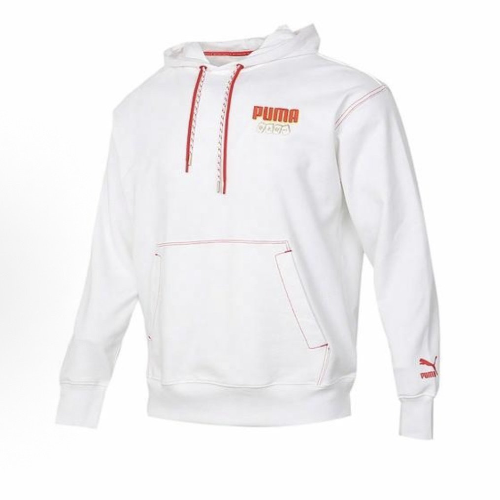 PUMA 印花休闲运动套头连帽卫衣 男款 白色531295-02