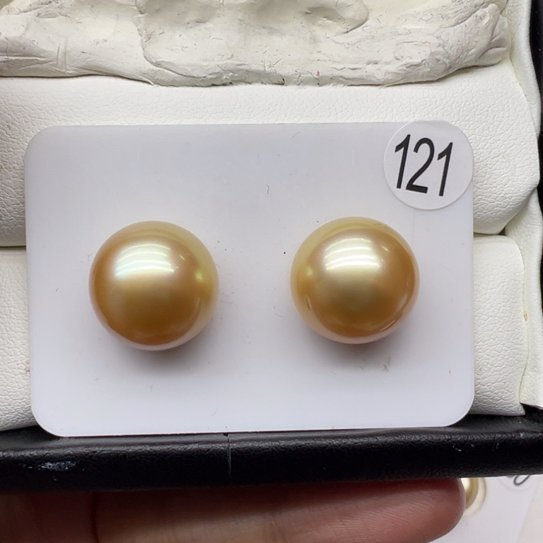 海水珍珠金珠裸珠对珠13+mm未镶嵌