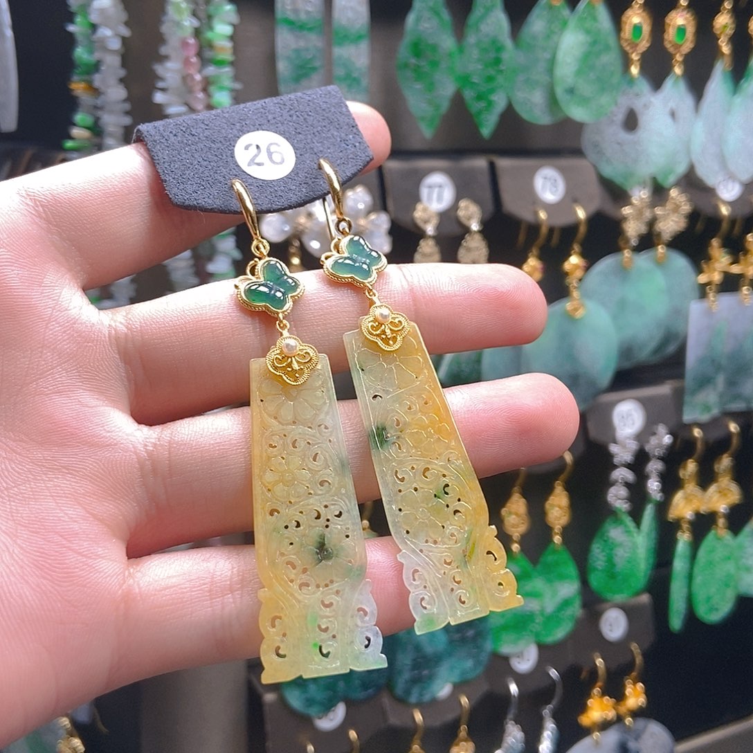翡翠未镶嵌耳饰翡翠