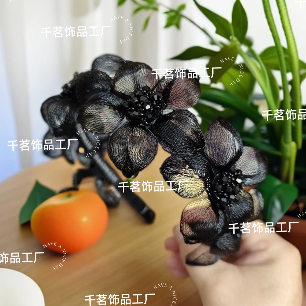 法式风情系列高级气质花朵款铜丝工艺发箍头箍