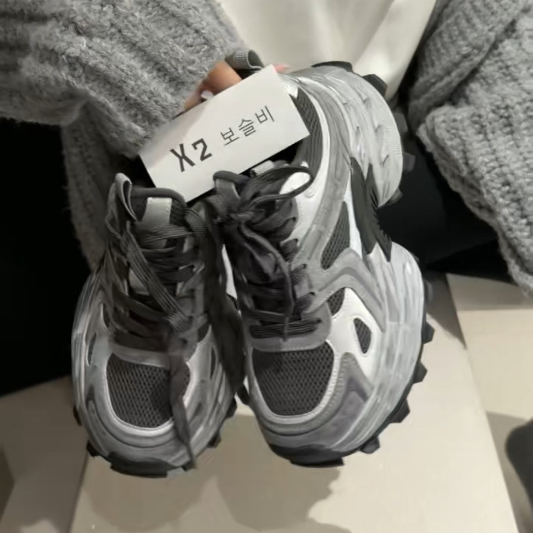 时尚百搭加绒网面系带老爹鞋女款25230-s2s