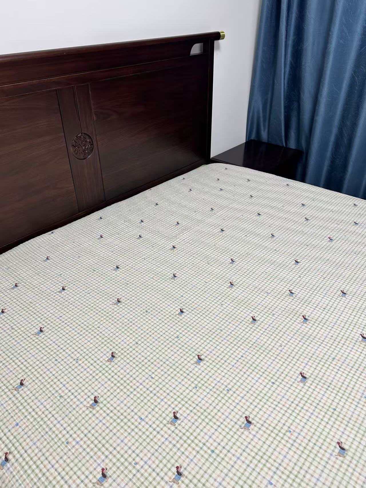 7号绿格腊肠狗四季床盖