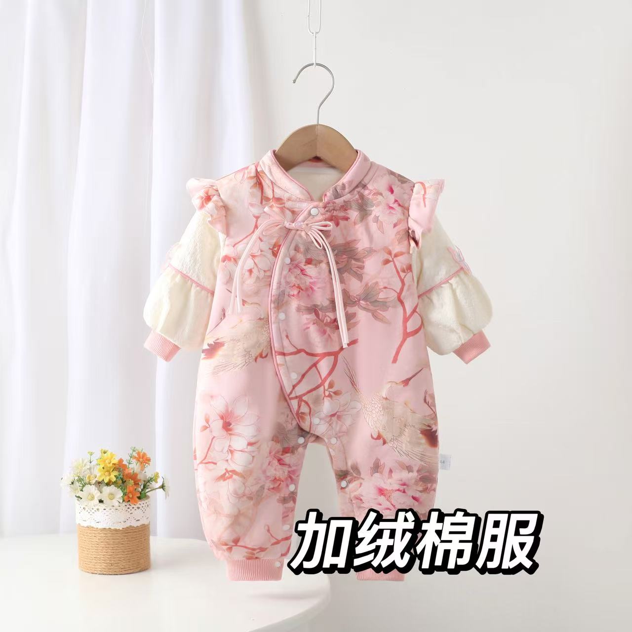 新款秋冬装2025女宝旗袍春连体衣哈衣婴儿衣服满月百天中国风公主