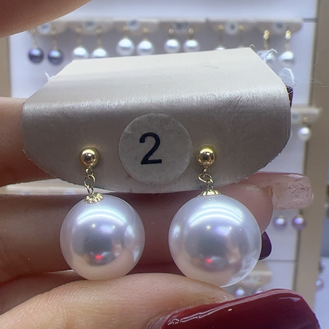 淡水珍珠耳饰18K金镶嵌